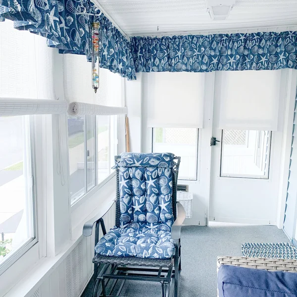 Shoreline Navy Blue Porch Rocker Cushions Latex Foam Fill Extra-Large - See Size Guide