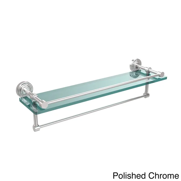 Allied Brass Gallery Glass Shelf with Towel Bar - Venetian Bronze - 22 inch