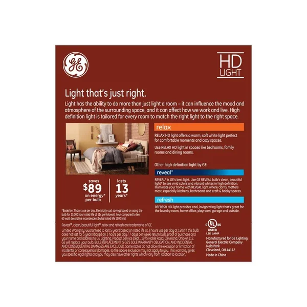 GE Relax 60-Watt EQ B12 Soft White Dimmable Decorative Light Bulb (18-Pack) - 42250