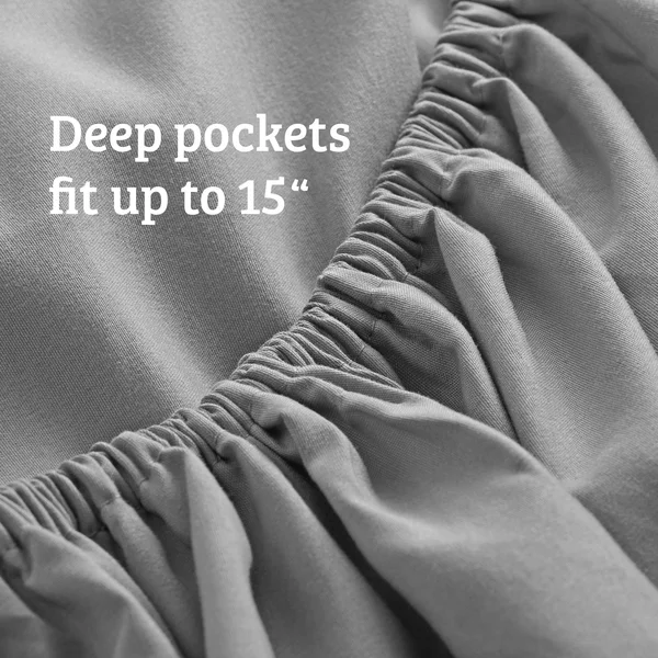Bare Home Bed-in-a-Bag Down Alternative Comforter & Sheet Set - Comforter Set: Grey, Sheet Set: White - Twin XL