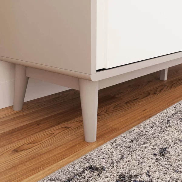 Brookside Madison Mid Century Modern TV Stand - Gray and White