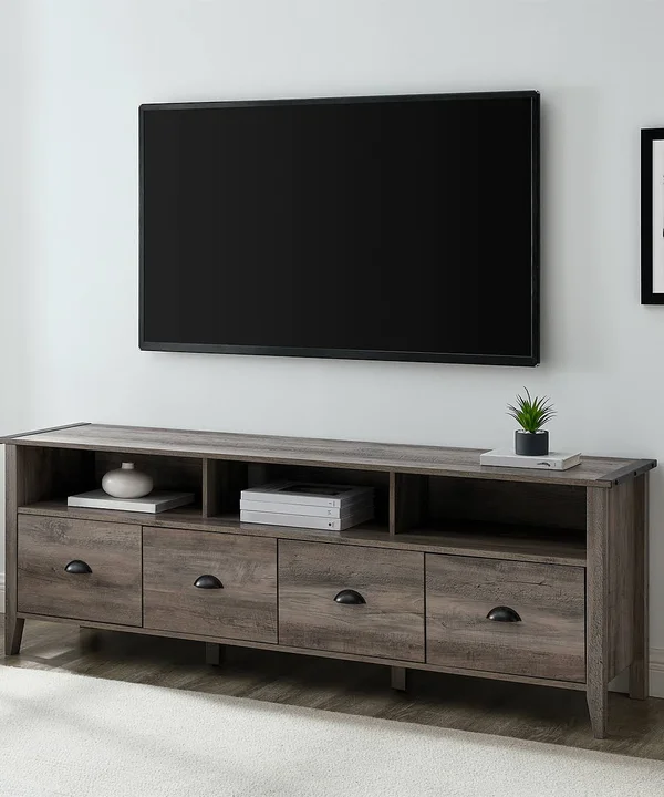 Walker Edison Clair 70 Industrial Farmhouse 4-Drawer TV Stand