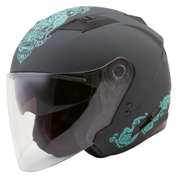 GMAX OF-77 Open-Face Eternal Helmet Matte Grey/Teal