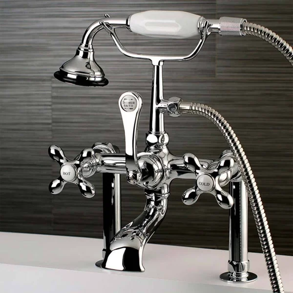 Kingston Brass Aqua Vintage Deck Mount Clawfoot Tub Faucet; Polished Chrome AE110T1