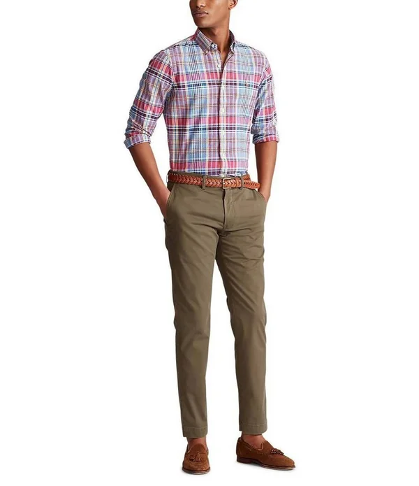 Polo Ralph Lauren Men's Classic-Fit Oxford Shirt - Pink Large Plaid