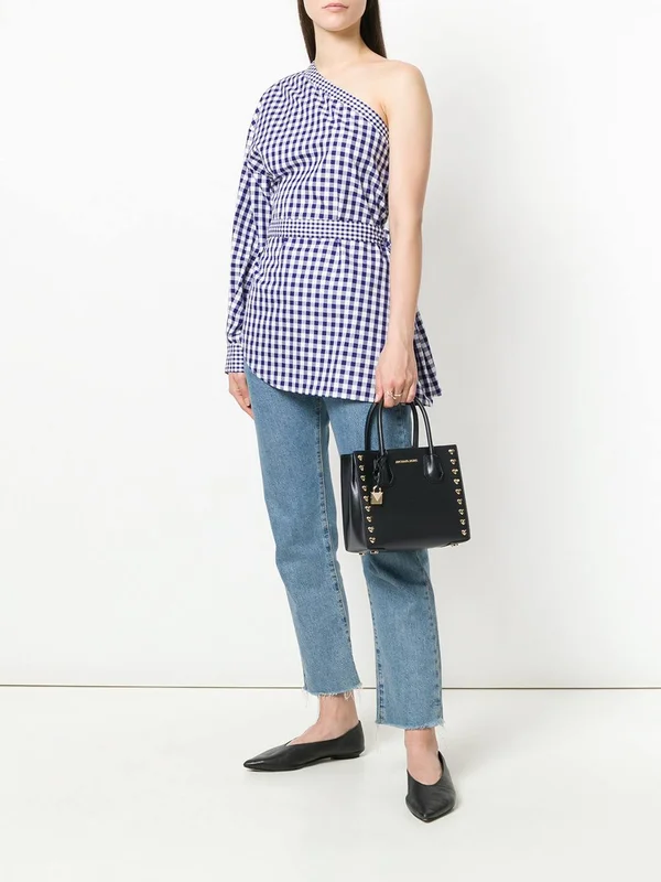 Michael Kors Mercer Medium Heart Studded Messenger Bag (Black)