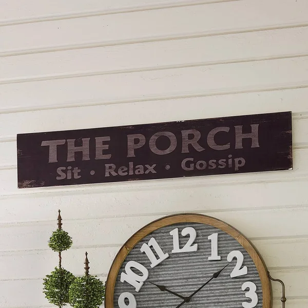 The Porch Wood Wall Sign - Metal, Brown
