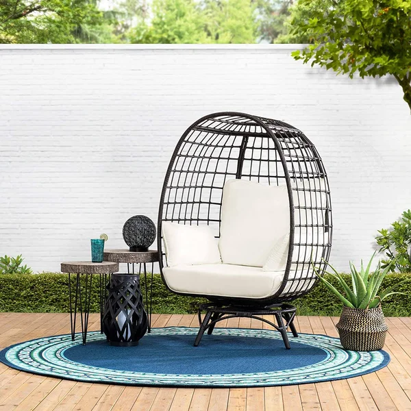 Sunjoy Brown Swivel Egg Cuddle Chair