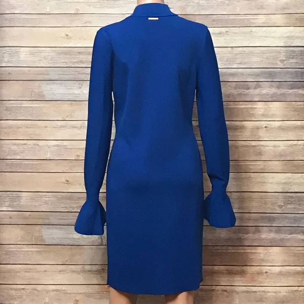 Michael Michael Kors, Bell-Sleeve Dress, Blue, L