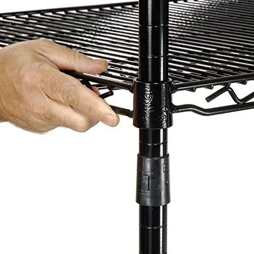 Nexel Black Epoxy Wire Shelving Starter 60x22W x 24x22D x 63x22H 24606B