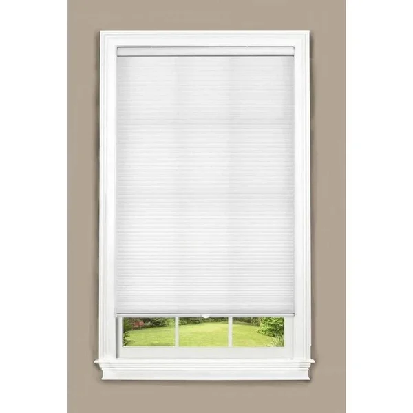 Allen + Roth 27-in x 64-in White Light Filtering Cordless Cellular Shade Polyester - CCLFWHITE270640