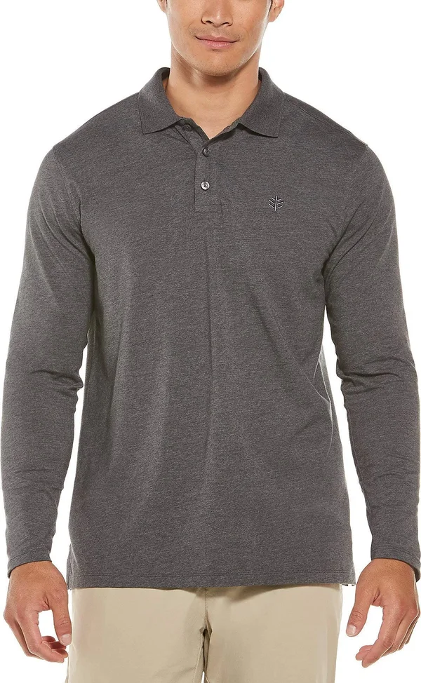 Coolibar UPF 50+ Men's Coppitt Long Sleeve Weekend Polo - Sun Protective