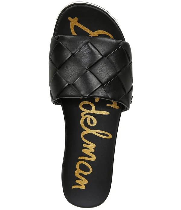 Sam Edelman Adaley Woven Leather Platform Slide Sandals - 9M