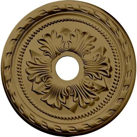 20 7/8 inchod x 3 5/8 inchid x 1 5/8 inchp Palmetto Ceiling Medallion (Fits Canopies Up to 5 inch) - Hand-Painted Mississippi Mud