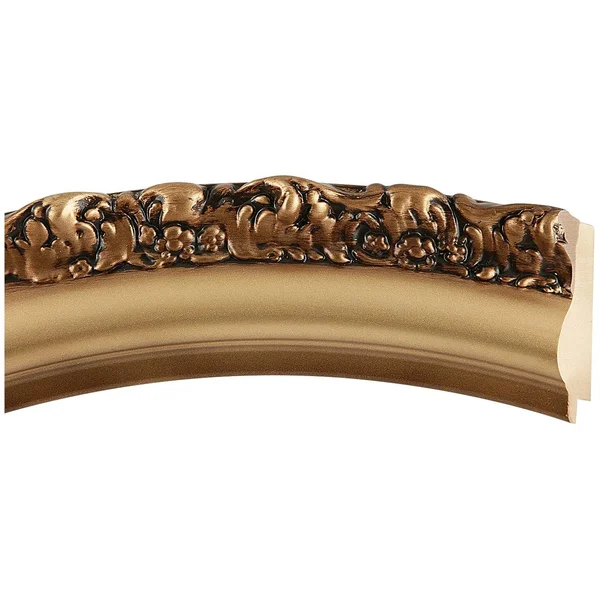 The Oval and Round Mirror Store Venice Framed Round Mirror in Desert Gold - Brown/Dark Gold