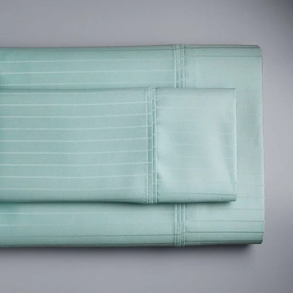 Simply Vera Vera Wang 800 Thread Count Egyptian Cotton Stripe Sheet Set or Pillowcase - Med Blue, King Set