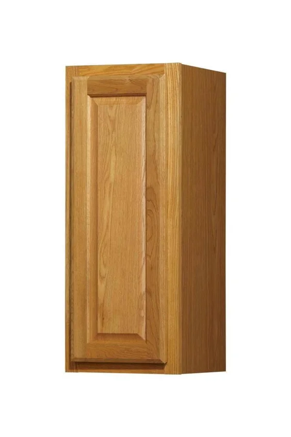 Diamond Now Portland 12-in W x 30-in H x 12-in D Wheat Stained Door Wall Fully Assembled Stock (Prefabricated) Cabinet in Brown