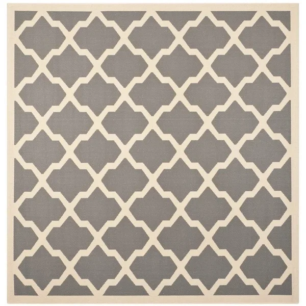 Safavieh Courtyard Anthracite & Beige 2&-3x22 x 8& Indoor/Outdoor Rug