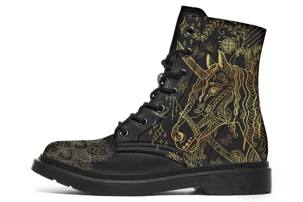 Raad Shop Unisex Unicorn and Stars Boots Black Sole US 3 - EU35