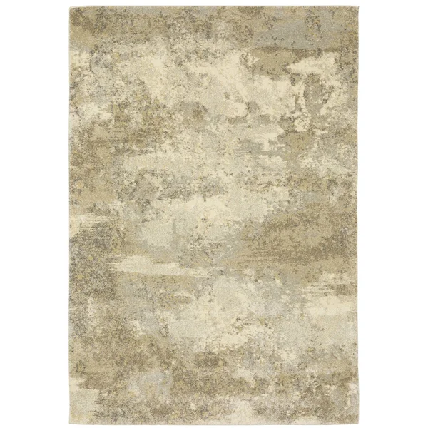 Anton Contemporary Abstract Yellow/Gold Area Rug - 5&3x22 x 7&6x22