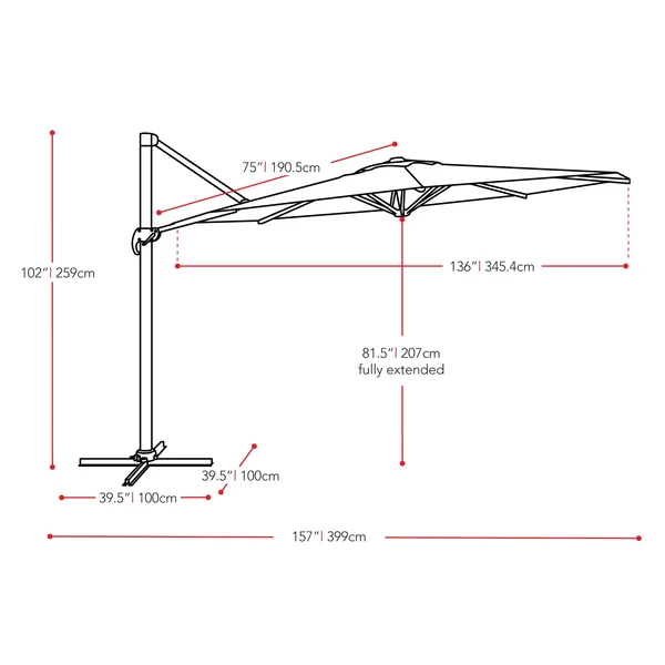 CorLiving Deluxe Offset Patio Umbrella