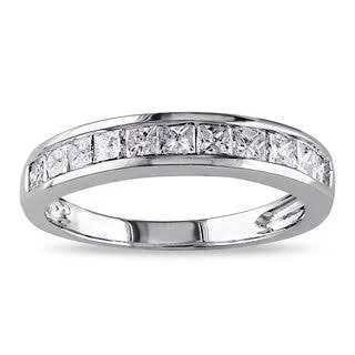 Miadora 14K White Gold 3/4ct TDW Channel-set Princess-Cut Diamond Anniversary Band (G-H - I2-I3) (Size: 7), Women's