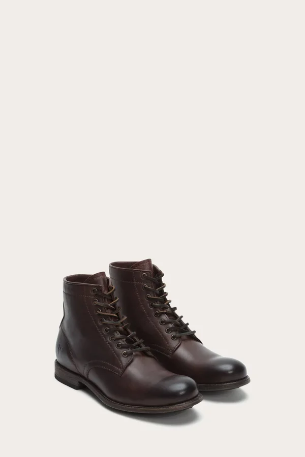 Frye Tyler Lace Up Boots in Dark Brown - Men's Size 7
