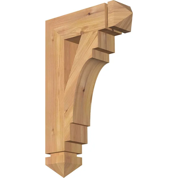 Ekena Millwork 3 1/2x22W x 14x22D x 22x22H Merced Arts & Crafts Smooth BRACKET - Western Red Cedar