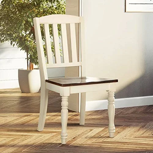 Furniture of America Besette Cottage Counter Height 2 Tone Dining Chair - Set of 2