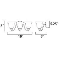 Maxim Lighting 2122FTSN Basix - 3 Light Bath Vanity Satin Nickel