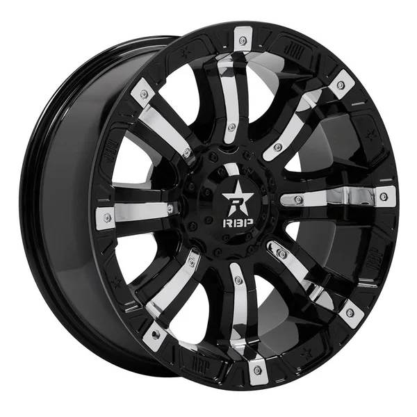 18x10 RBP Wheels 94R Black w/Chrome Inserts 94R-1810-73-12BP