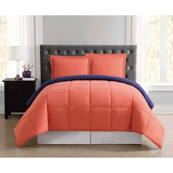 3 Piece Full/Queen Comforter Set, Navy/Orange by Ashley HomeStore