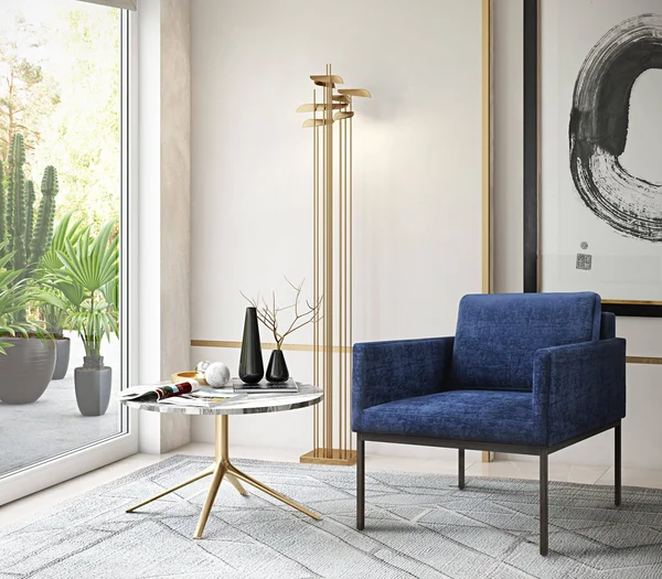 TOV Furniture Canton Navy Velvet Chair