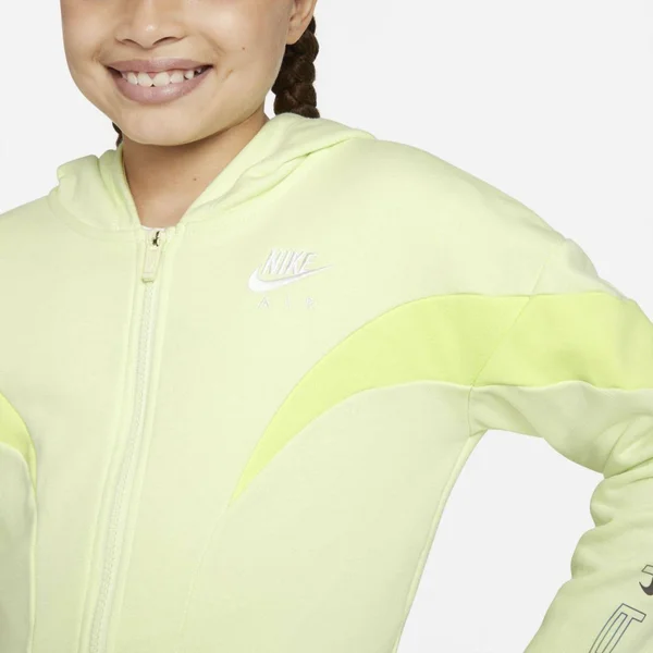 Nike Big Girls& Air Full-Zip Hoodie, Yellow, Size: Large