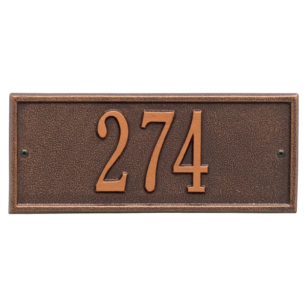 Whitehall Hartford - Mini Wall - One Line Address Plaque ( Red/Gold)