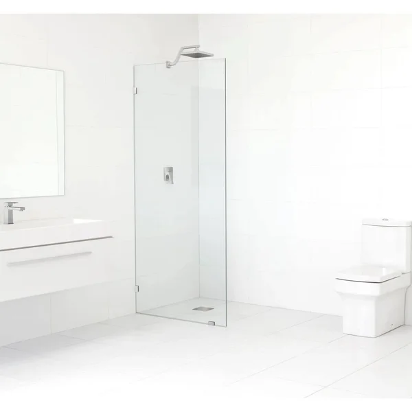 Glass Warehouse 78x22 x 31x22 Frameless Shower Door - Single Fixed Panel - Polished Chrome