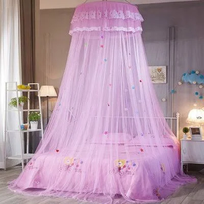 Kids Bed Canopy Round Hoop Princess Girl Garden Gemma Violet Color: Pink