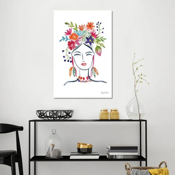Farida Zaman Canvas Wall Decor Prints - Flower Girl II ( People > portraits > Female portraits art)