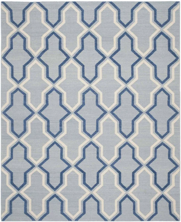 Safavieh 5' x 8' Dhurries DHU559B Light Blue - Dark Blue Rug