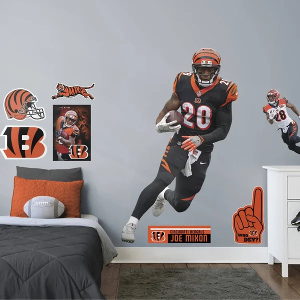 Fathead Joe Mixon Cincinnati Bengals Life Size Removable Wall Decal