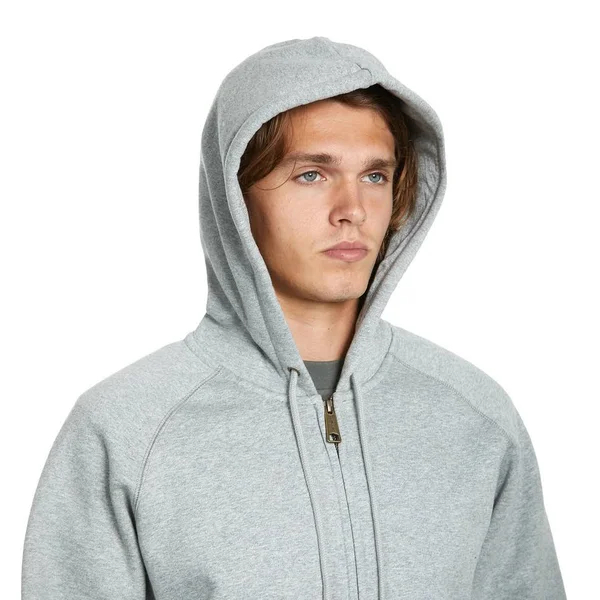 Carhartt WIP Hooded Chase Jacket - Grey Heather, Gold - M - Men