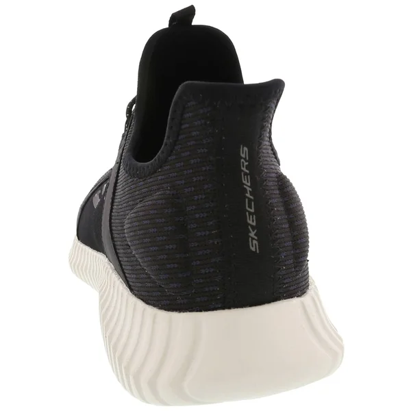 Skechers Men's Elite Flex Bungee Lace Shoe - Black/White