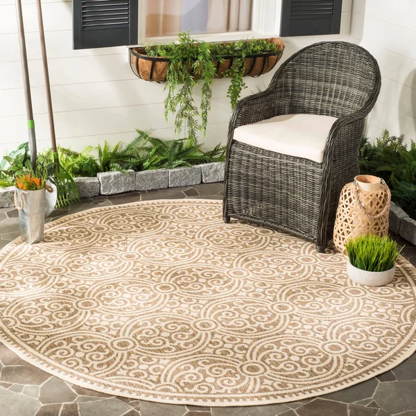 Safavieh 6&-7x22 x 6&-7x22 Round Beach House BHS134C Cream Beige Rug