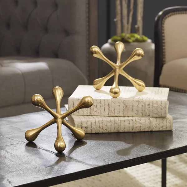 Uttermost 18964 Harlan Brass Objects - Set of 2