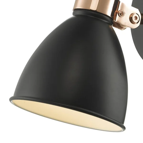 Dar Frederick Wall Light Black & Copper Wall Reading Lights FRE0722