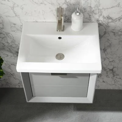 Draven 20x22 Wall-Mounted Single Bathroom Vanity Set Everly Quinn Base Finish: Gray