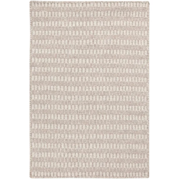 Hand-Woven Warsaw Wool Area Rug - 5& x 8& - Ivory