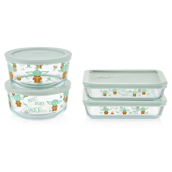 Pyrex 8 Piece Star Wars The Child Decorated Storage Set