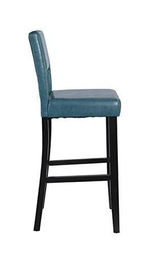 Linon 14054BLU01U Vega Bar Stool, 19x22 W x 20x22 D x 44.5x22 H, Blue