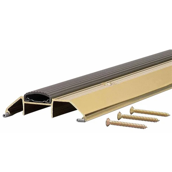 M-D Building Products Deluxe High 3-3/4 in. x 41 in. Aluminum Threshold with Vinyl Seal - Brite Gold